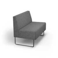 Chatbox lot de 4 banquettes bas dossier tissu gris piétement noir