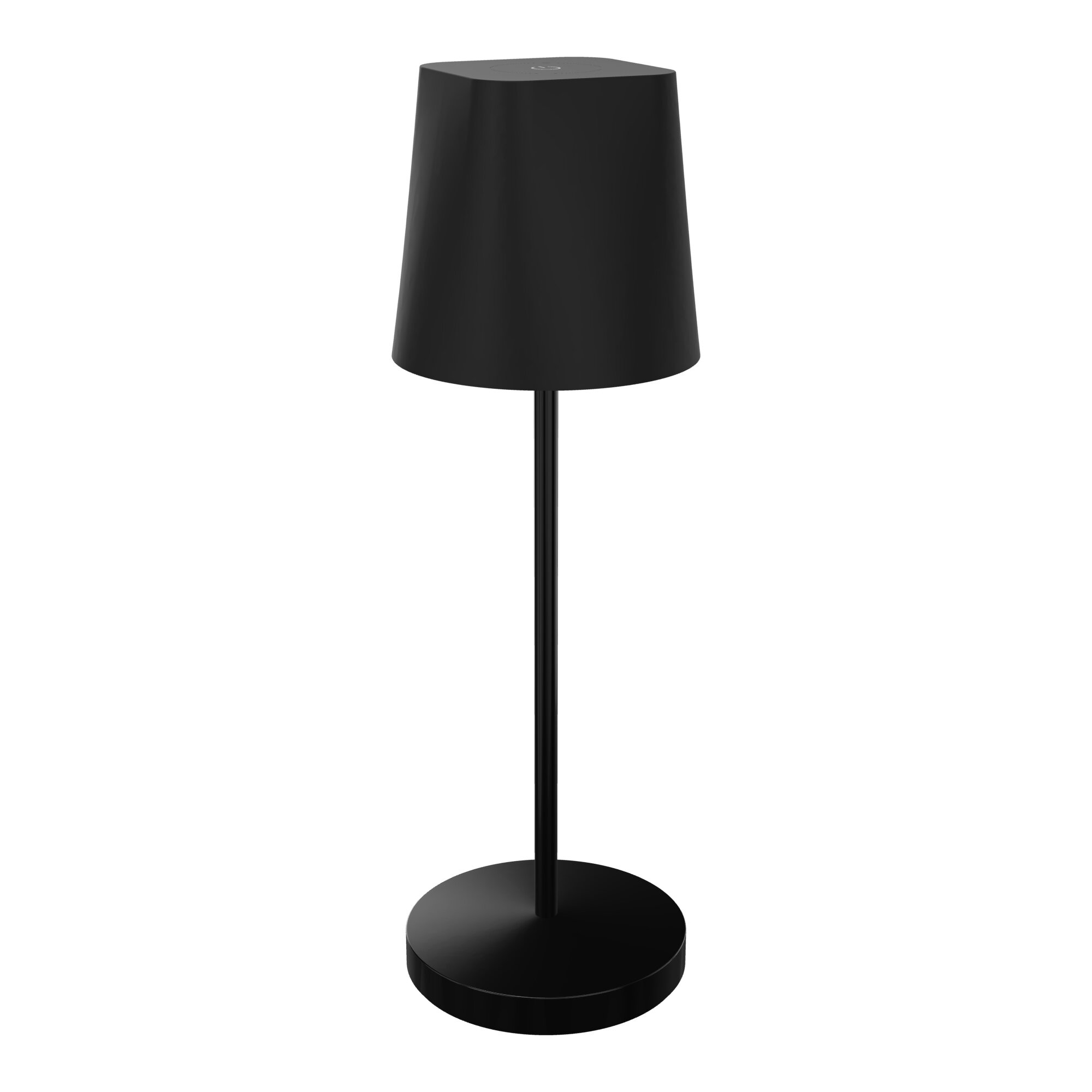 Lampe de bureau AVA H. 31 cm mat métal lisse noir abat-jour abs noir