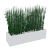 Jardinière graminées H. 70 cm x L. 80 cm x P. 20 cm abs blanc
