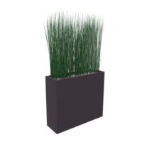 Bac de séparation avec graminées H. 180 x L. 90 cm x P. 30 cm abs gris anthracite