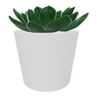 Pot agave rond D. 13 cm x H. 11 cm céramique blanc