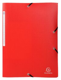 Chemise à élastiques 3 rabats PP OPAK - A4 - Rouge