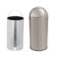 Poubelle trappe push capacité 50 l + seau intérieur