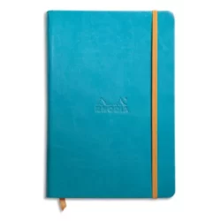RHODIA Carnet RHODIArama 14,8x21cm 192 pages lignées. Couverture rembordée Turquoise
