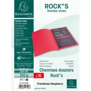 EXACOMPTA Paquet de 10 chemises ROCK'S en carte 210 grammes coloris rouge cardinal