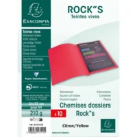 EXACOMPTA Paquet de 10 chemises ROCK'S en carte 210 grammes coloris jaune