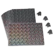 O COLOR Lot de 15 feuilles A4 holographiques adhésives. Motif étoiles argent, refletsde l'arc en ciel