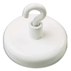 PAVO Boîte de 3 Crochets de suspension magnétique force 4kg, diam 25mm Blanc