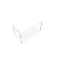 Bureau rectangle Arial L. 160 cm x P 80 cm EP25mm mélamine blanc neige pied carré arche fixe métal lisse blanc