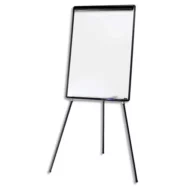 BI-OFFICE Chevalet de conférence surface mélaminée, cadre PVC Noir, porte-marqueurs, barrete pivotante