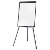 BI-OFFICE Chevalet de conférence surface mélaminée, cadre PVC Noir, porte-marqueurs, barrete pivotante