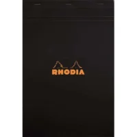 RHODIA Bloc agrafé en-tête couverture Noire n° 19 format 21x31.8cm réglure 5x5