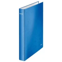 LEITZ Classeur 4 anneaux WOW en carton pelliculé. Dos 4 cm - Ø25 mm, format A4+. Coloris Bleu