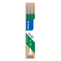 PILOT Set de 3 recharges pour roller FriXion Point. Pointe fine 0,5 mm. Encre Vert.