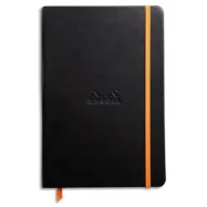 RHODIA Carnet RHODIArama A5 192 pages lignées. Couverture rembordée Noire