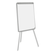 BI-OFFICE Chevalet de Conférence Blanc Earth surface mélaminée effaçable à sec, 3 pieds L70 x H100 x P3cm