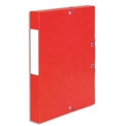 PERGAMY Boîte de classement à élastique en carte lustrée 7/10, 600g. Dos 40mm. Coloris Rouge.