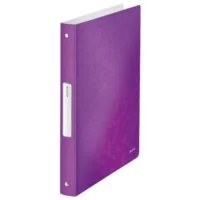 LEITZ Classeur 4 anneaux Ø25 WOW en polypropylène. Dos 3 cm. Coloris Violet