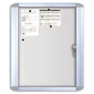 BI-OFFICE Vitrine d'extérieur Mastervison porte en verre trempé fond magnétique laqué Blanc 9 feuilles A4