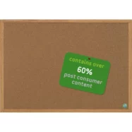 BI-OFFICE Tableau d'affichage Earth en Liège, cadre en bois, recyclé, visserie fournie Format L60xH45 cm