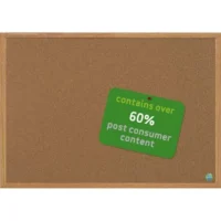 BI-OFFICE Tableau d'affichage Earth en Liège, cadre en bois, recyclé, visserie fournie Format L60xH45 cm