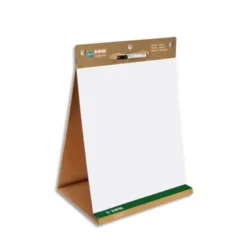 BI-OFFICE Tableau conférence portable Blanc Earth, 20 feuilles unies repositionnables recyclé L50xH58,5cm