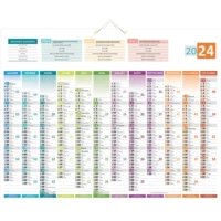 CBG Calendrier UNI-COMPACT, recto grille 12 mois, verso carte union européenne, 43x55cm, 2 œillets 1 cord