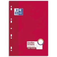 OXFORD Etui 200 copies simples 90g perforées Blanches grand format A4 grands carreaux Séyès