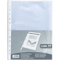 EXACOMPTA Sachet de 100 pochettes perforées A4 en polypropylène grainé 3,8/100e