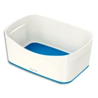 LEITZ Bac de rangement MYBOX sans couvercle en ABS. Coloris Blanc fond Bleu