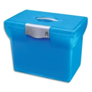 OXFORD Valise classement CLASS N GO, en polypro Bleu translucide cadenassable. Livré avec 5 dossiers