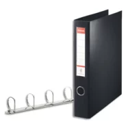 ESSELTE Classeur 4 anneaux VIVIDA en polypropylène, dos 6cm, coloris Noir