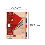EXACOMPTA Jeu d'intercalaires numériques en polypropylène. 12 touches multicolores. Format A4. – Image 5