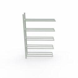 Rayonnage tubulaire Elément suivant acier galvanisé H. 200 x L. 125 x P. 35 cm 5 tablettes