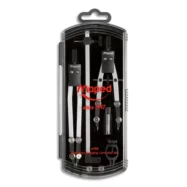 MAPED Coffret 5 pièces : 1 Compas 13 cm + 1 Compas Ballustre 105 mm + 1 allonge 14 cm + étui-mine + bague