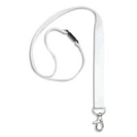 AVERY Boîte de 10 tours de cou avec mousqueton et clip de sécurité. Longueur 44 x largeur 1,5 cm. Blanc