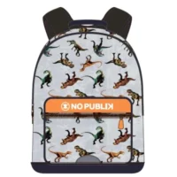 OXFORD Sac Borne NO PUBLIK DINOSAURE 2 Compartiments 33x41x16 cm. Décor sérigraphié, coloris assortis.