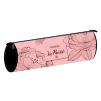 OXFORD Fourre-tout rond NO PUBLIK FLOWER COPPER en matière TPU. 22x7x7 cm Décor sérigraphié, coloris Rose