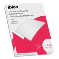 IBICO Pack de 100 pochettes de plastification brillantes A5, 125 microns 627315