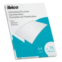 IBICO Pack de 100 pochettes de plastification brillantes A4, 75 microns 627316
