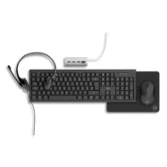 MOBILITY LAB Kit 5en1:Souris sans fil/Clavier sans fil/Hub USB/Casque Jack 3,5mm/Tapis de Souris ML308463