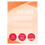 GBC Paquet de 100 Pochettes de plastification GBC A5, 2 x 75 microns, brillantes 3740451