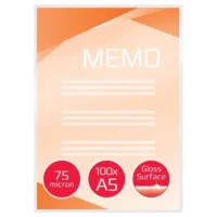 GBC Paquet de 100 Pochettes de plastification GBC A5, 2 x 75 microns, brillantes 3740451