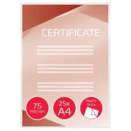 GBC Paquet de 25 Pochettes plastification/signalisation Peel'n'Stick A4, 2x75microns, brillantes 3747530