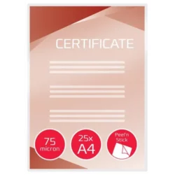 GBC Paquet de 25 Pochettes plastification/signalisation Peel'n'Stick A4, 2x75microns, brillantes 3747530