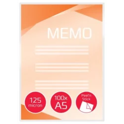 GBC Paquet de 100 Pochettes de plastification/signalisation GBC Peel 'n Stick A5, 2 x 125 microns 3747244