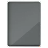 NOBO Vitrine d'affichage porte battante Premium Plus - feutre gris - 9 x A4 - 1915330