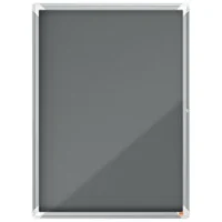NOBO Vitrine d'affichage porte battante Premium Plus - feutre gris - 9 x A4 - 1915330