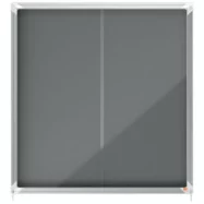 NOBO Vitrine d'affichage porte coulissante Premium Plus - feutre gris - 12 x A4 - 1915337