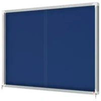 NOBO Vitrine d'affichage porte coulissante Premium Plus - feutre bleu - 18 x A4 - 1915334
